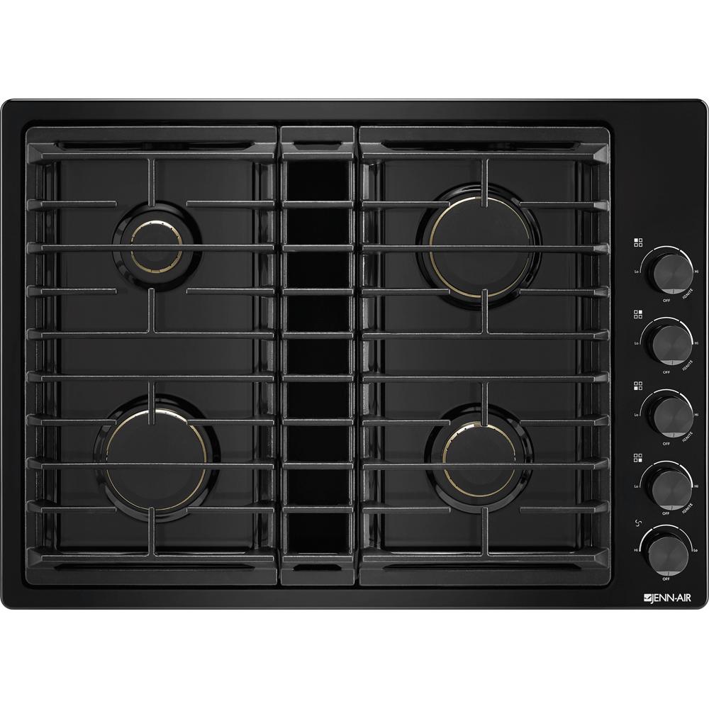 6 burner gas shop cooktop with downdraft