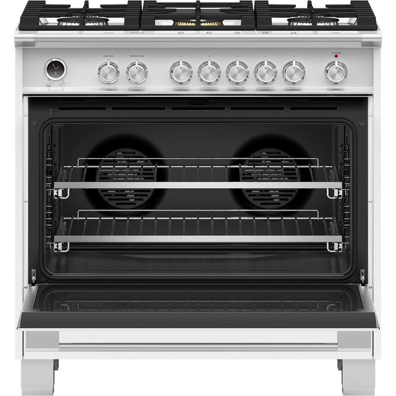 Fisher & Paykel 36-inch Freestanding Dual Fuel range with AeroTech™ Technology OR36SCG6W1 IMAGE 2