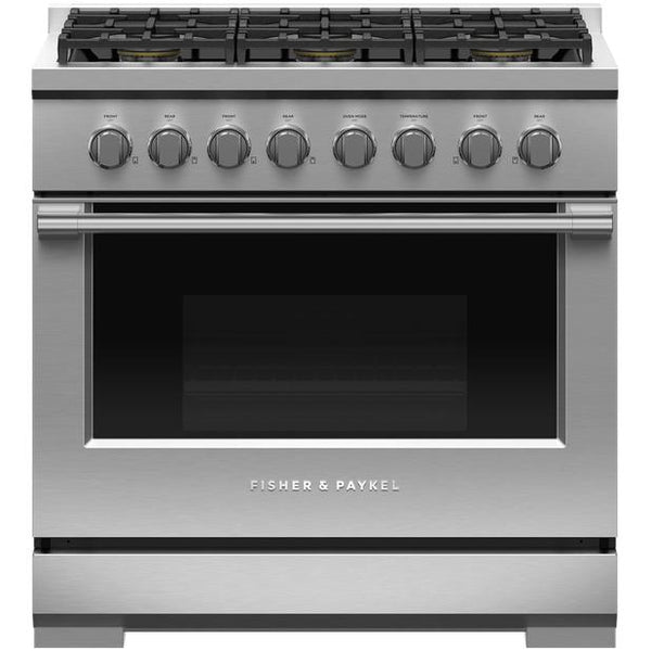 Fisher & Paykel 36-inch Freestanding Gas Range with Dual Flow Burners™ RGV3-366-N IMAGE 1