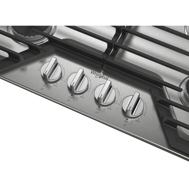 Whirlpool 30-inch Built-in Gas Cooktop with EZ-2-Lift™ Hinged Cast-Iron Grates WCGK5030PS IMAGE 4