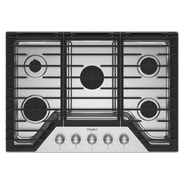 Whirlpool 30-inch Built-in Gas Cooktop with SpeedHeat™ Burner WCGK7030PS IMAGE 1
