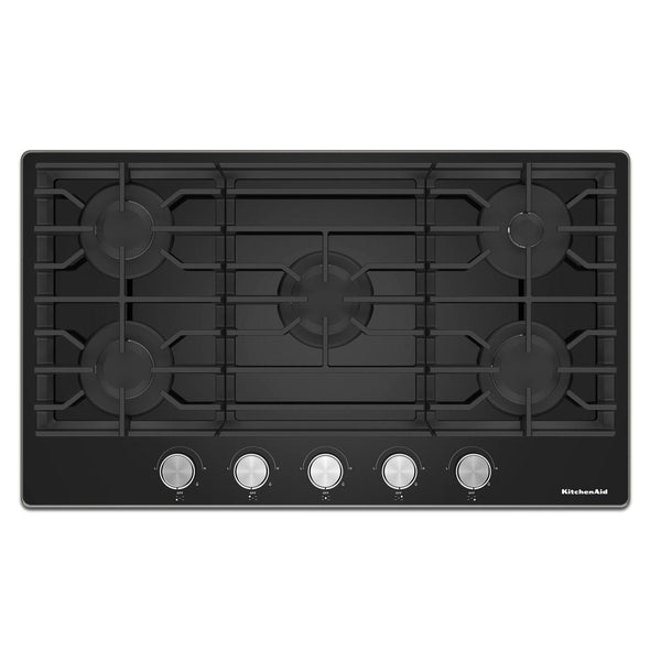 KitchenAid 36-inch Built-in Gas Cooktop with 5 Burners KCGG536PBL IMAGE 1