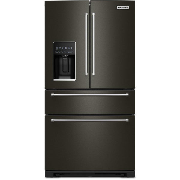 KitchenAid 36-inch French 4-Door Refrigerator with External Water and Ice Dispensing system KRMF536RBS IMAGE 1