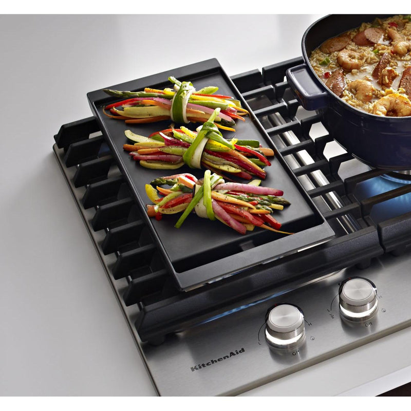 KitchenAid 30-inch Built-in Gas Cooktop with Griddle KCGS950ESS IMAGE 12