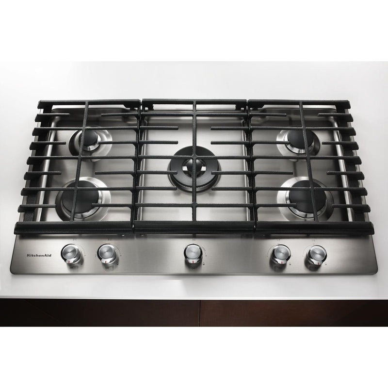 KitchenAid 30-inch Built-In Gas Cooktop with Even-Heat™ Burner KCGS550ESS IMAGE 3