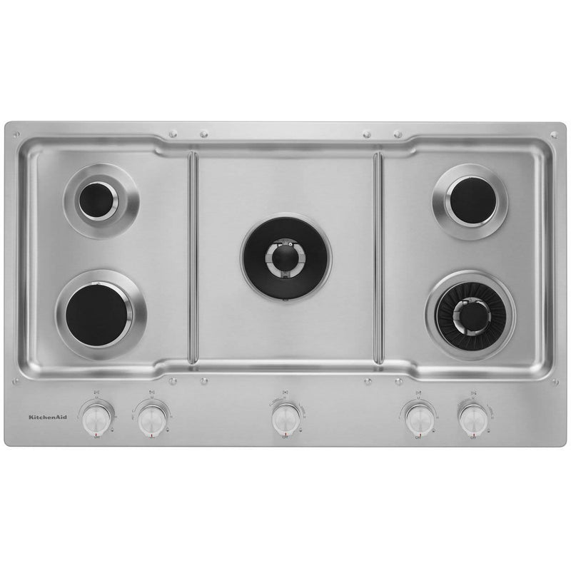 KitchenAid 36-inch Built-in Gas Cooktop with Griddle KCGS956ESS IMAGE 2