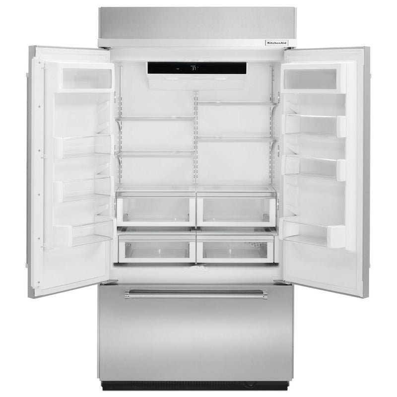 KitchenAid 43-inch, 24.2 cu.ft. Built-in French 3-Door Refrigerator with Platinum Interior Design KBFN502ESS IMAGE 12