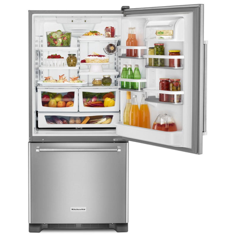 KitchenAid 30-inch, 19 cu. ft. Bottom Freezer Refrigerator KRBR109ESS IMAGE 3