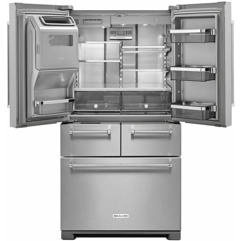 KitchenAid 36-inch, 25.8 cu. ft. French 5-Door Refrigerator with Ice and Water KRMF706ESS IMAGE 2