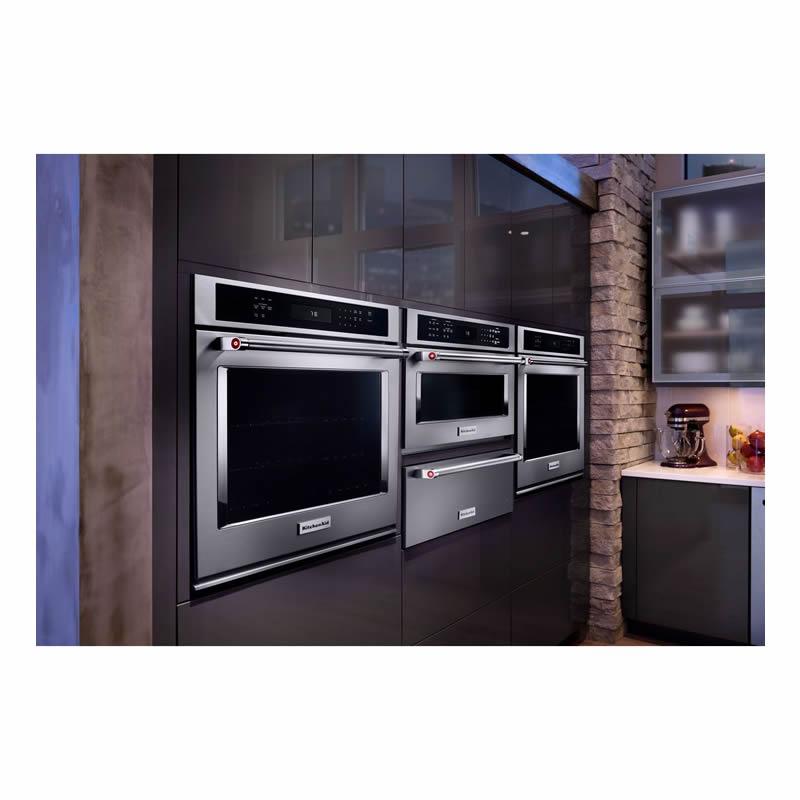 KitchenAid 27-inch, 1.4 cu. ft. Built-In Microwave Oven with Convection KMBP107ESS IMAGE 3