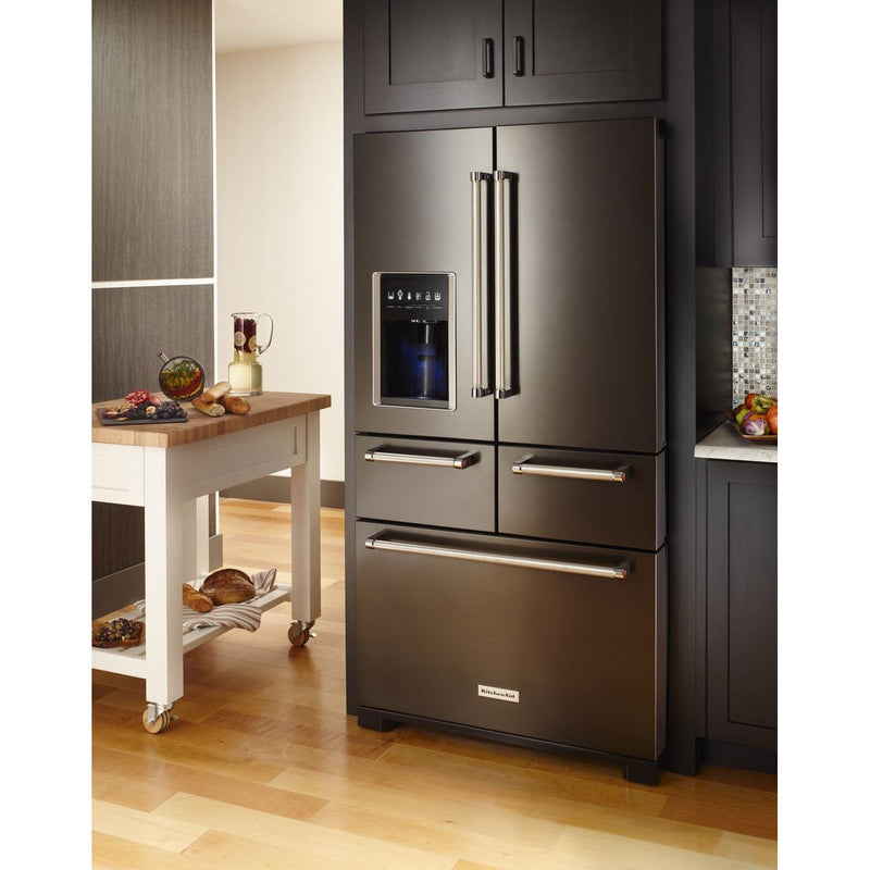 KitchenAid 36-inch, 25.8 cu. ft. French 5-Door Refrigerator with Ice and Water KRMF706EBS IMAGE 12