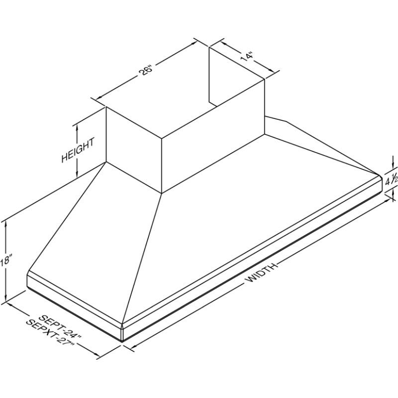 Vent-A-Hood 54-inch Wall Mount Range Hood SEPTH18-354SS IMAGE 2