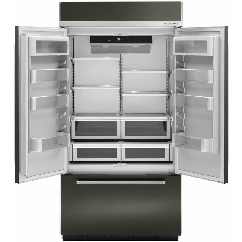 KitchenAid 43-inch, 24.2 cu.ft. Built-in French 3-Door Refrigerator with Platinum Interior Design KBFN502EBS IMAGE 2