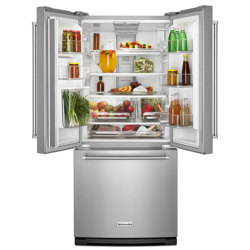 KitchenAid 30-inch, 19.7 cu. ft. French 3-Door Refrigerator with Ice and Water KRFF300ESS IMAGE 3