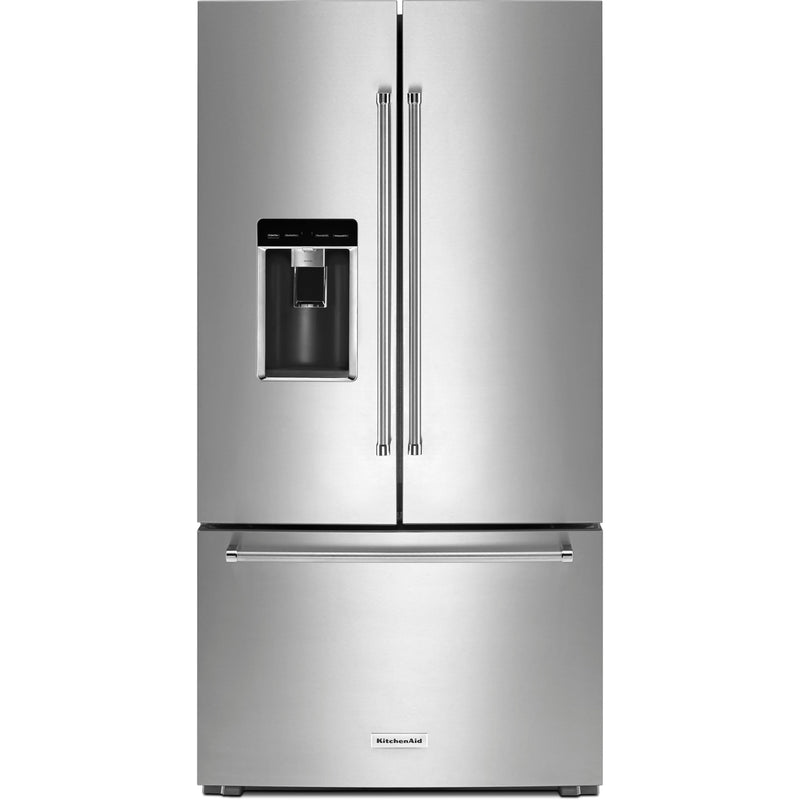 KitchenAid 36-inch, 23.8 cu. ft. Counter-Depth French 3-Door Refrigerator with Ice and Water KRFC704FPS IMAGE 1