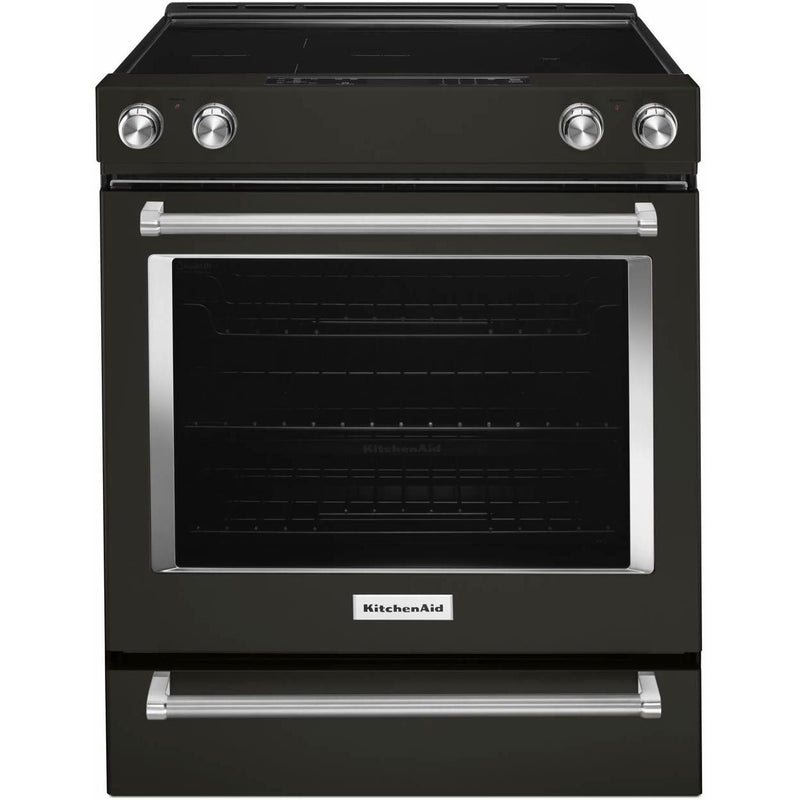 KitchenAid 30-inch Slide-In Electric Range with Even-Heat™ True Convection YKSEG700EBS IMAGE 1