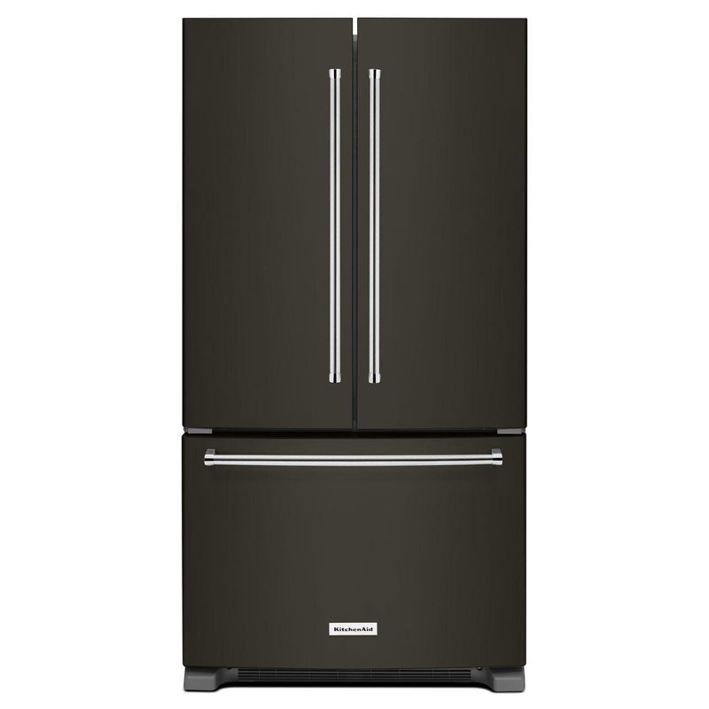 KitchenAid 36-inch, 20 cu. ft. French 3-Door Refrigerator with Interior Water Dispenser KRFC300EBS IMAGE 1