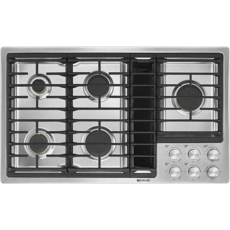 JennAir 36-inch Built-In Gas Cooktop with Downdraft Ventilation System JGD3536GS IMAGE 1