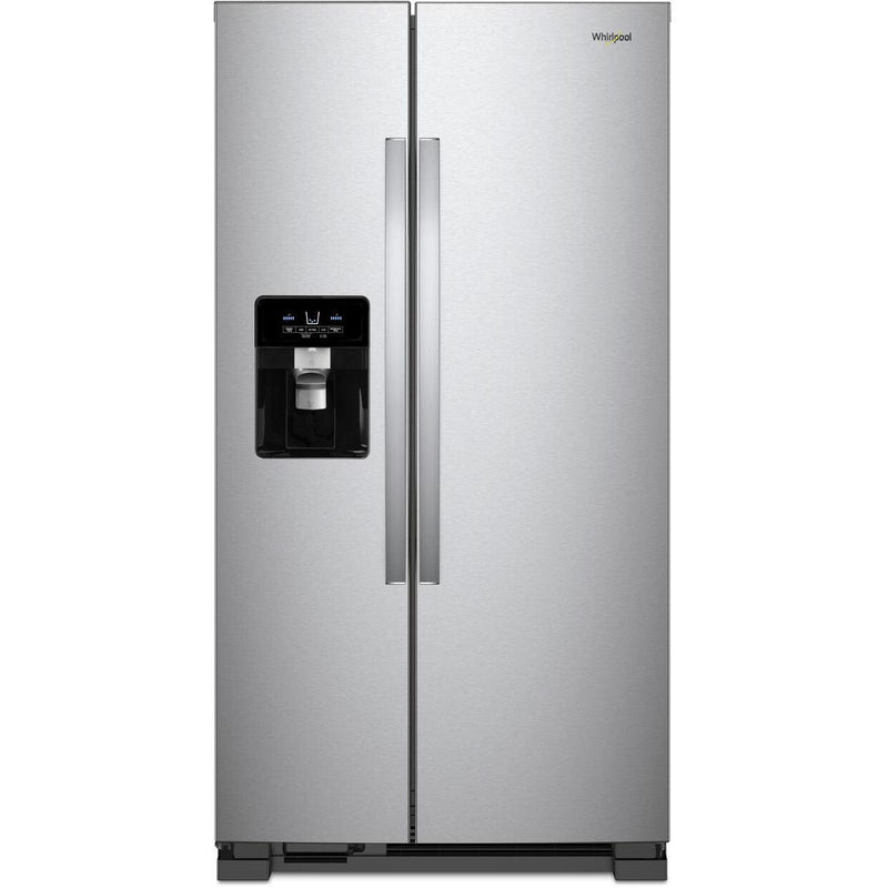 Whirlpool 36-inch, 24.5 cu. ft. Side-by-Side Freestanding Refrigerator with Exterior Ice and Water Dispenser with EveryDrop™ Water Filtration WRS555SIHZ IMAGE 1