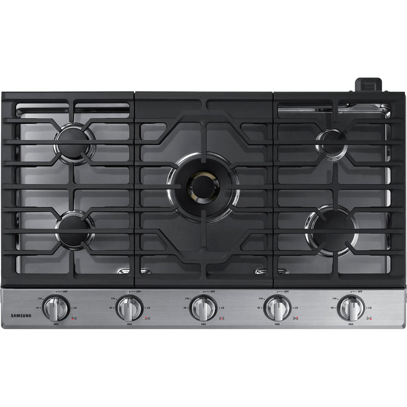 Samsung 36-inch Built-in Gas Cooktop with Wi-Fi and Bluetooth Connected NA36N7755TS/AA IMAGE 1