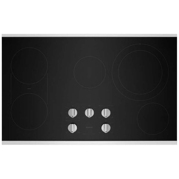 Maytag 36-inch Built-in Electric Cooktop with Reversible Grill and Griddle MEC8836HS IMAGE 1