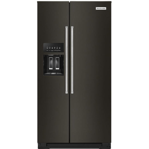 KitchenAid 22.6 cu ft. Counter-Depth Side-by-Side Refrigerator with Exterior Ice and Water Dispenser KRSC703HBS IMAGE 1