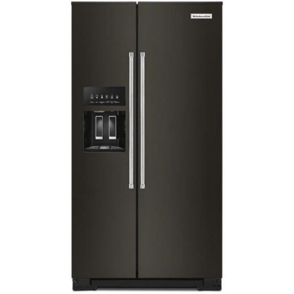 KitchenAid 24.8 cu ft. Side-by-Side Refrigerator with Water and Ice Dispenser KRSF705HBS IMAGE 1