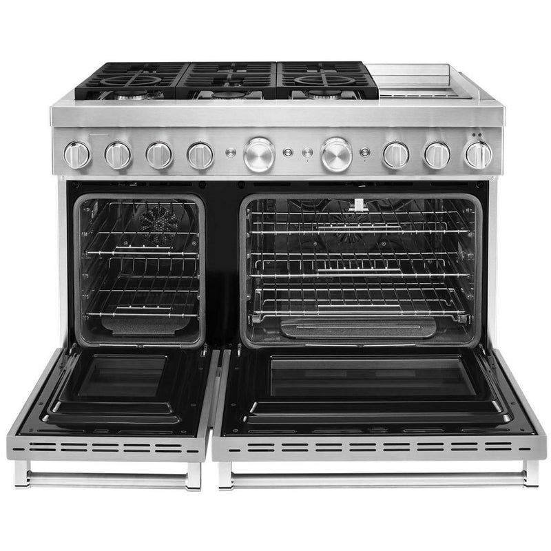 KitchenAid 48-inch Freestanding Dual Fuel Range with Even-Heat™ True Convection KFDC558JSS IMAGE 2