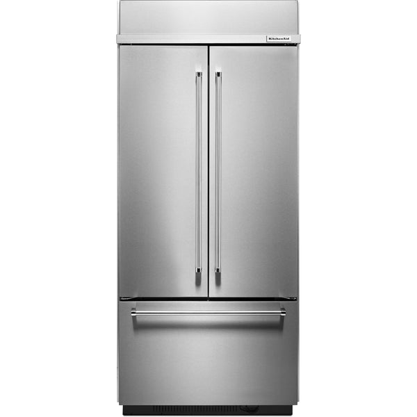 KitchenAid 36-inch, 20.8 cu.ft. Built-in French 3-Door Refrigerator with Internal Ice Maker KBFN506ESS IMAGE 1