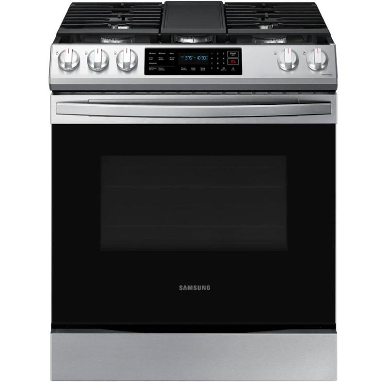 Samsung 30-inch Slide-in Gas Range with Wi-Fi Connect NX60T8311SS/AA IMAGE 1