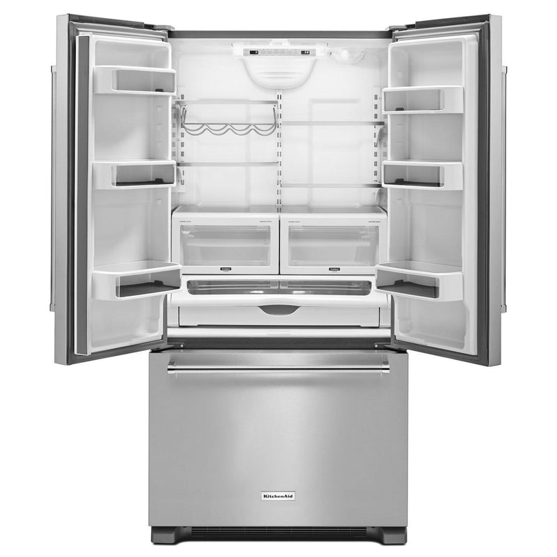 KitchenAid 36-inch, 22 cu.ft. Counter-Depth French 3-Door Refrigerator with Interior Water Dispenser KRFC302ESS IMAGE 2