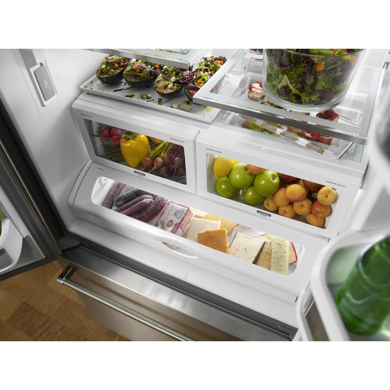 KitchenAid 36-inch, 22 cu.ft. Counter-Depth French 3-Door Refrigerator with Interior Water Dispenser KRFC302ESS IMAGE 5