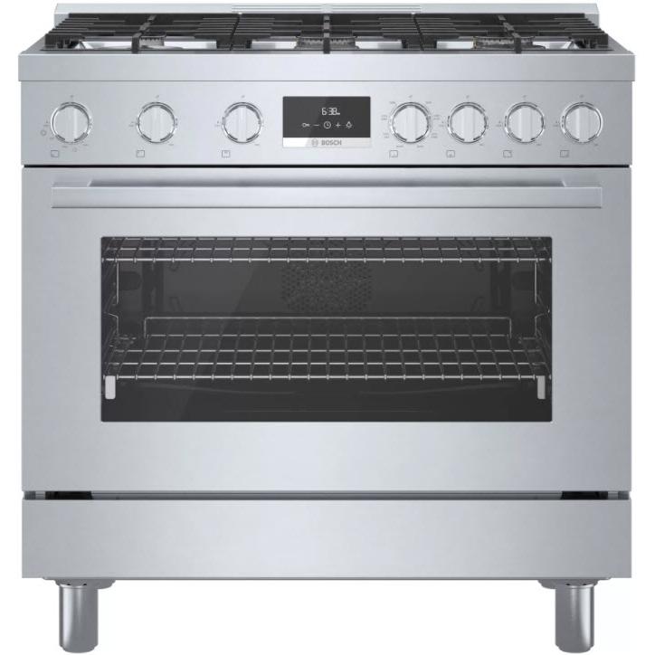 Bosch 36-inch Freestanding Dual Fuel Range with European Convection Technology HDS8655C IMAGE 1