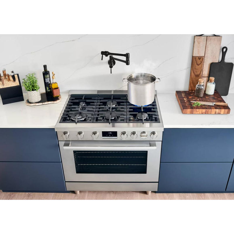 Bosch 36-inch Freestanding Dual Fuel Range with European Convection Technology HDS8655C IMAGE 3