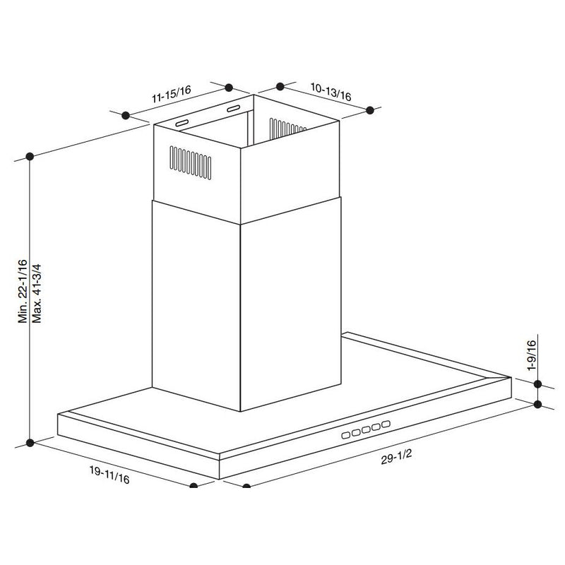 Broan 30-inch Designer Collection BWT1 Series Wall Mount Range Hood BWT1304SS IMAGE 7