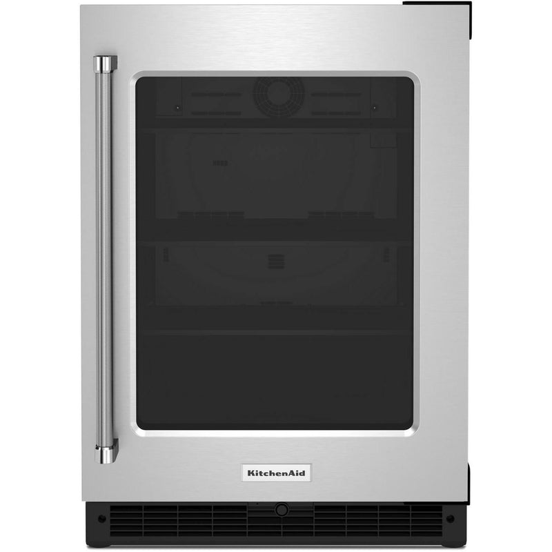 KitchenAid 24-inch, 5.20 cu. ft. Compact Refrigerator with Glass Door KURR214KSB IMAGE 1