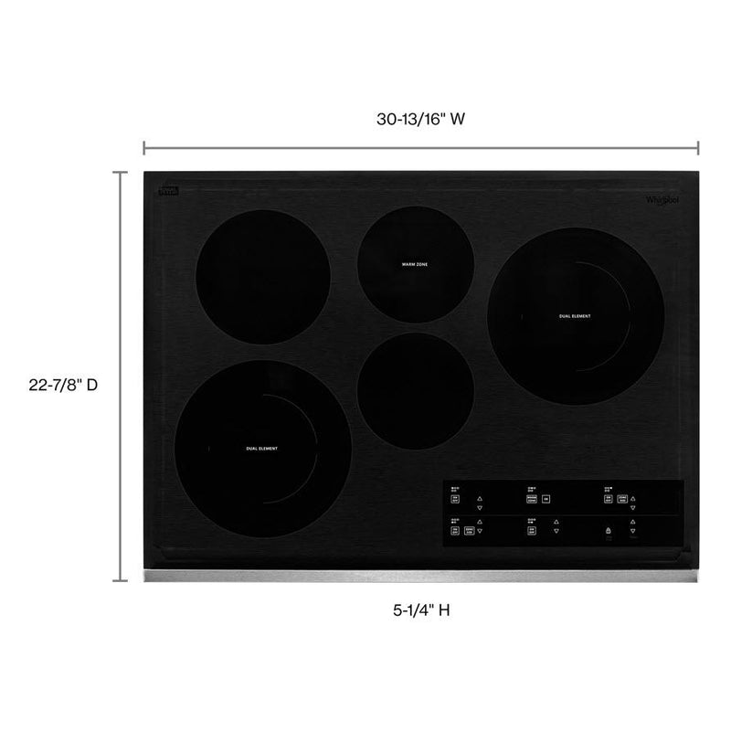 Whirlpool 30-inch, Built-in Electric Cooktop with FlexHeat™ Element WCE97US0KS IMAGE 3