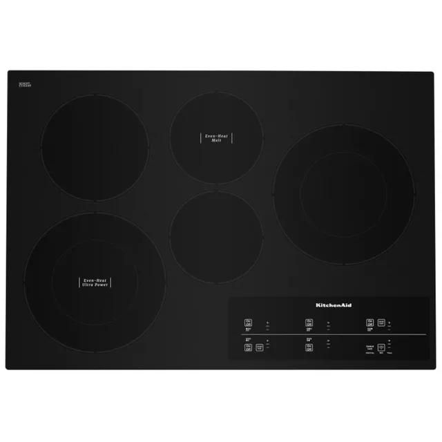 KitchenAid 30-inch Built-In Electric Cooktop with Even-Heat™ Technology KCES950KBL IMAGE 1