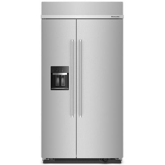 KitchenAid 42-inch, 25.1 cu. ft. Built-in Side-by-Side Refrigerator with External Water and Ice Dispensing System KBSD702MPS IMAGE 1