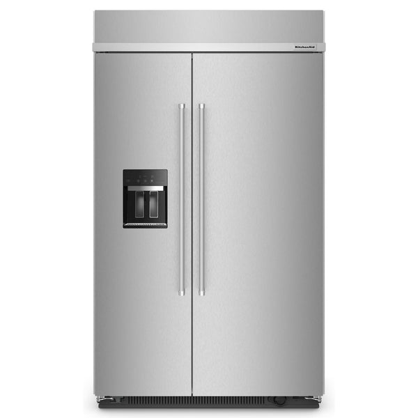 KitchenAid 48-inch, 19.4 cu. ft. Built-in Side-by-Side Refrigerator with External Water and Ice Dispensing System KBSD708MSS IMAGE 1